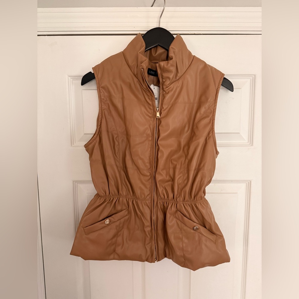 Love Token Faux Leather Chloe Puffer Vest